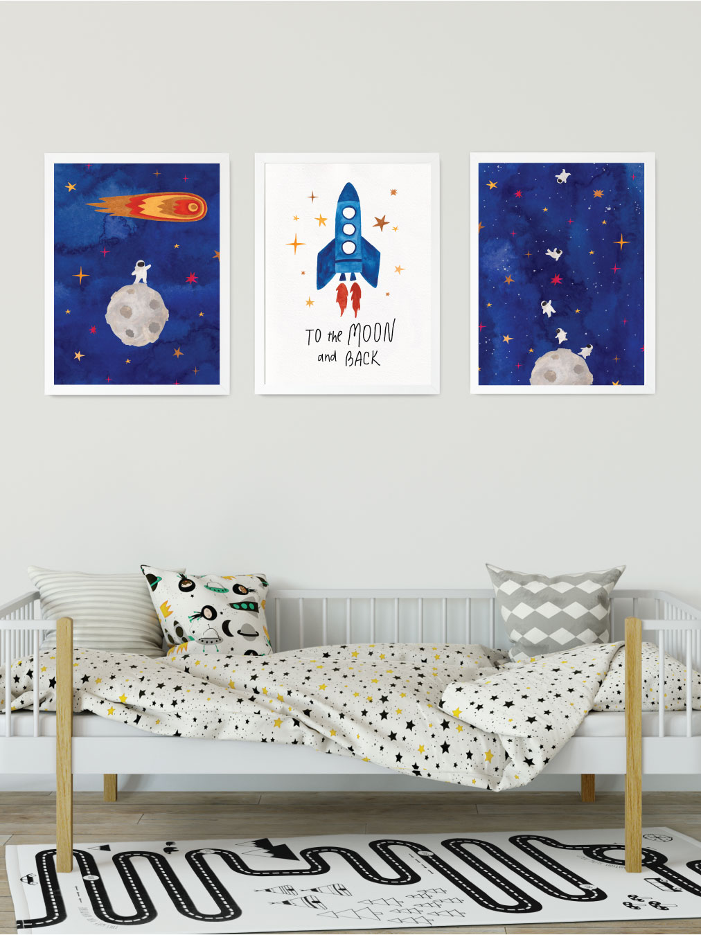 תמונות לחדרי ילדים בדרך לחלל