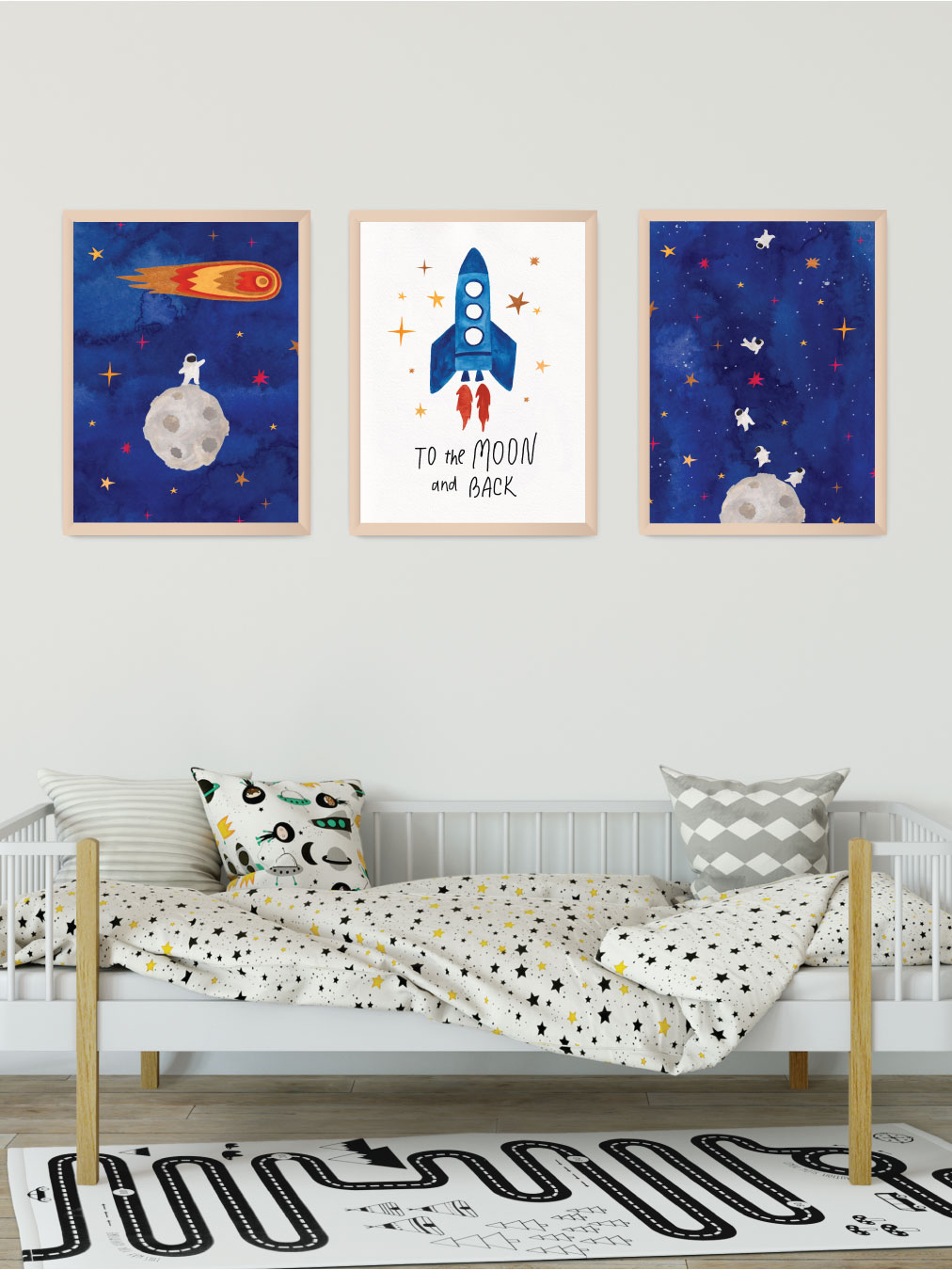 תמונות לחדרי ילדים בדרך לחלל